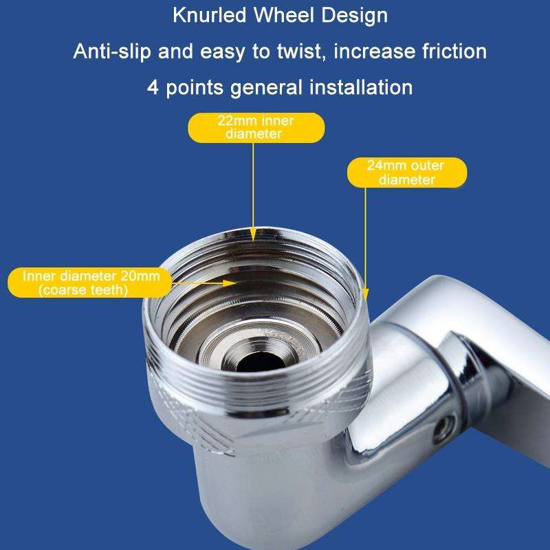 Faucet Robot Arm Universal Extender 1080 Degree Lifting Aerator, Specification: All Copper Double...
