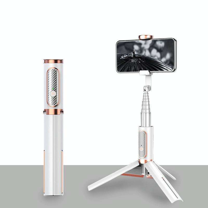 Bluetooth Selfie Stick with Tripod Multi-function Gimbal Mobile Phone Fill Light Live Support(Whi...