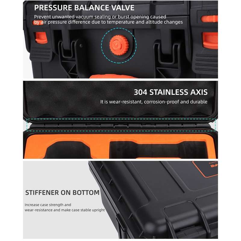 For DJI Air 3 Sunnylife Safety Carrying Case Large Capacity Waterproof Shock-proof Hard Travel Ca...
