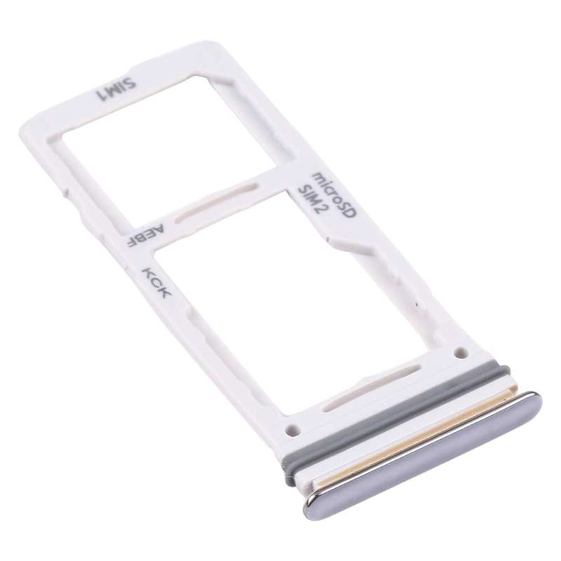 For Samsung Galaxy A72 SM-A725 SIM Card Tray + SIM Card Tray / Micro SD Card Tray (Silver)