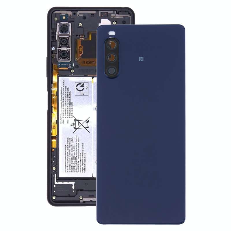 Original Battery Back Cover with Fingerprint for Sony Xperia 10 II(Blue)