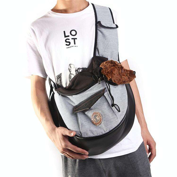 LOVOYAGER Diagonal Pet Backpack Small Dog And Cat Travel Bag, Style: Summer Mesh Black