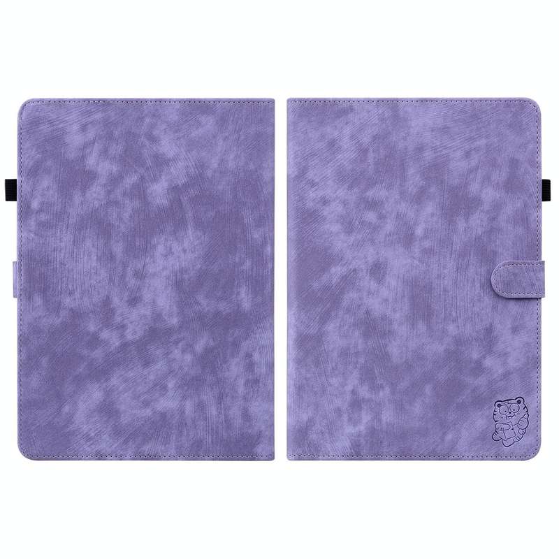 For Amazon Kindle Paperwhite 5 Tiger Pattern PU Tablet Case With Sleep / Wake-up Function(Purple)