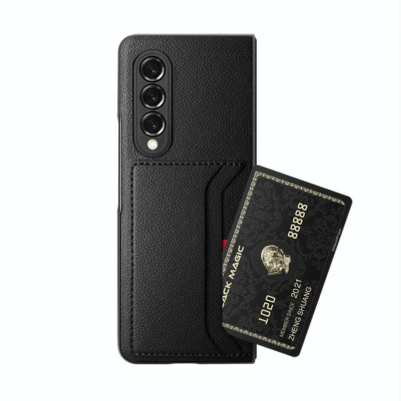 For Samsung Galaxy Z Fold4 Litchi Texture Soft Micorofiber Folding Phone Case(Brown)