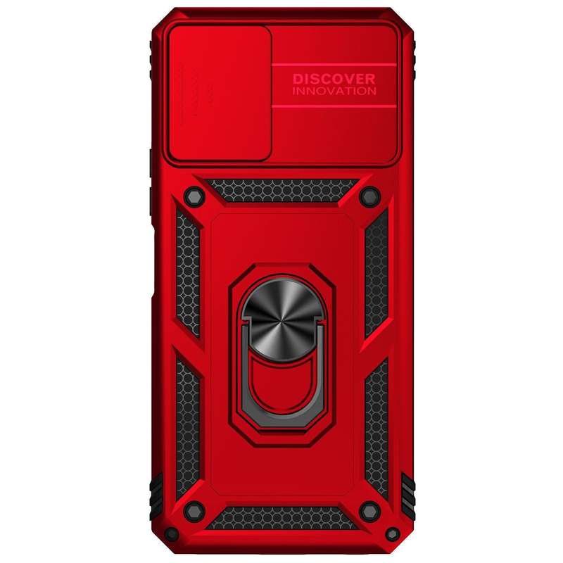 For vivo Y21 Sliding Camshield Holder Phone Case(Red)