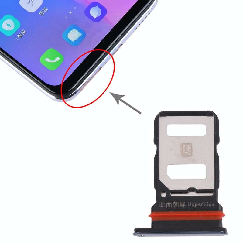 For vivo S6 5G V1962A, V1962BA SIM Card Tray + SIM Card Tray (Black)