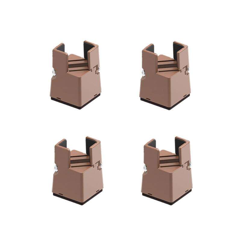 4pcs/set Adjustable Furniture Heightening Feet Pad, Size: 50mm High(Brown Clip Chair Foot For 22-...