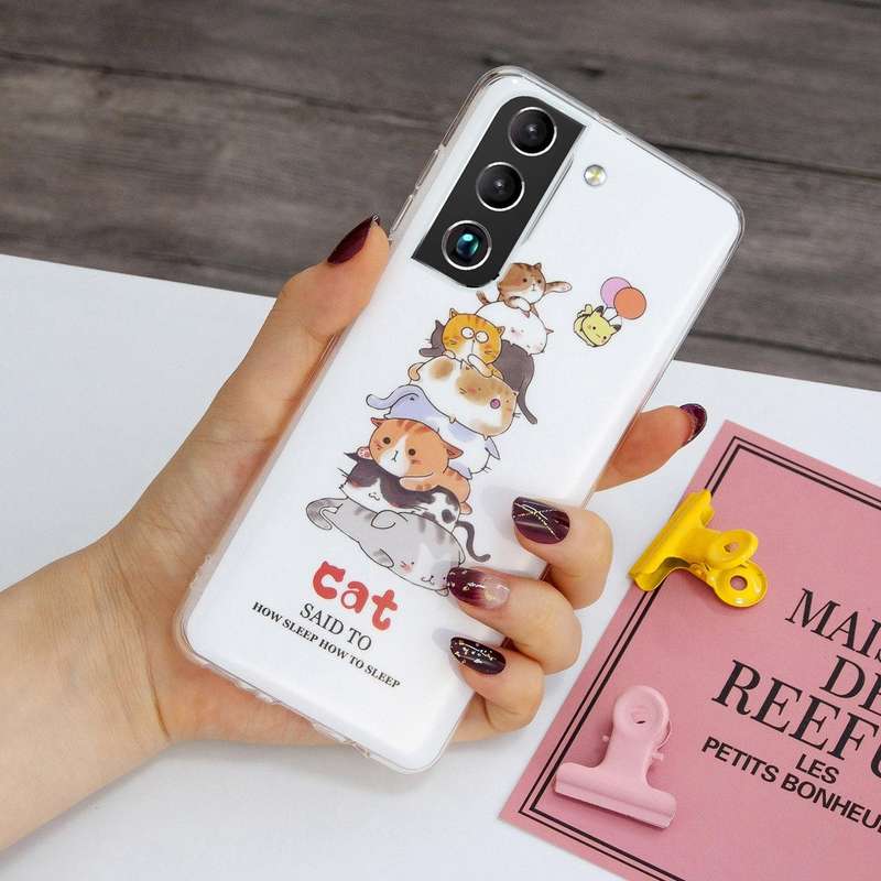 For Samsung Galaxy S22 5G Luminous TPU Protective Phone Case(Cats)
