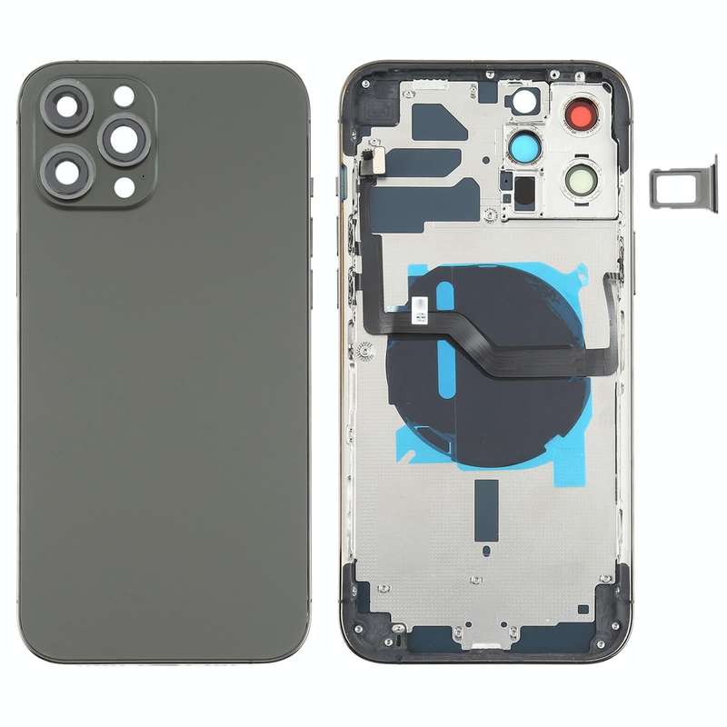 Battery Back Cover (with Side Keys & Card Tray & Power + Volume Flex Cable & Wireless Charging Mo...