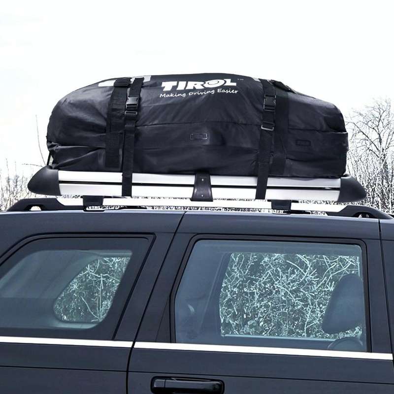 TIROL T24528 15 Cubic Foot Car Universal Rainproof Roof Luggage Outdoor Camper Roof Bag