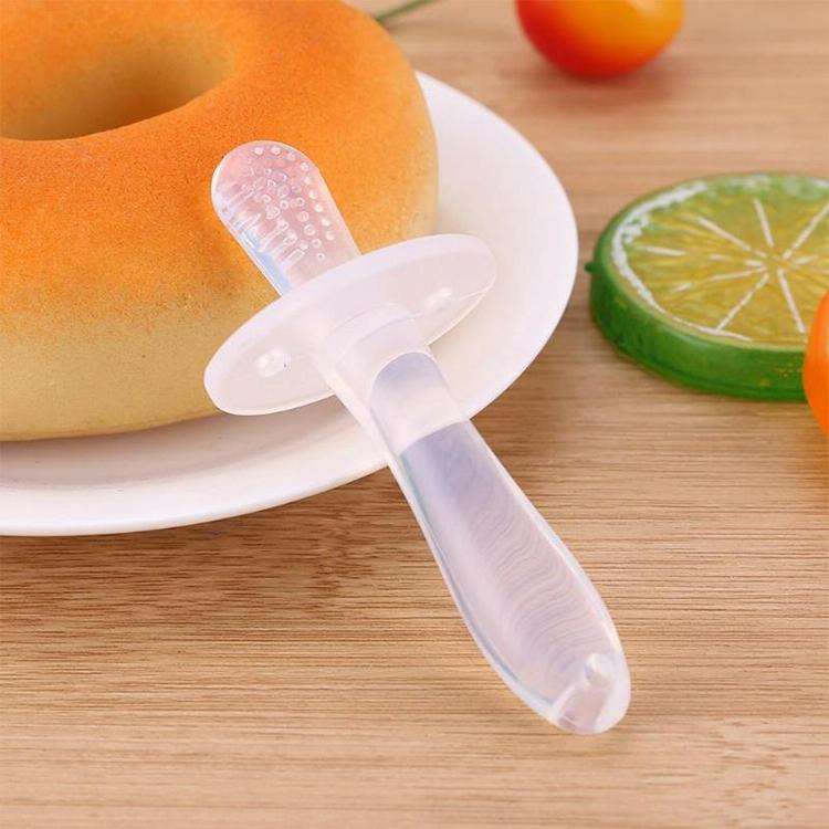 Baby Silicone Molar Stick Baby all Silicone Molar Stick Bite Teether(Transparent)