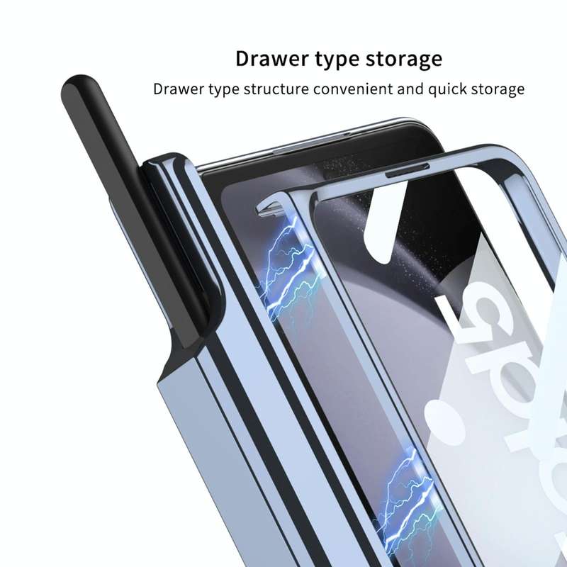 For Samsung Galaxy Z Fold5 5G GKK Integrated Push Lens Window Fold Hinge Phone Case with Pen Slot...