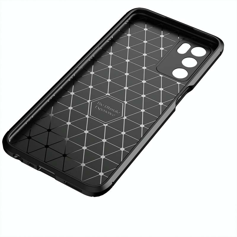 For OPPO A16 Carbon Fiber Texture Shockproof TPU Case(Black)