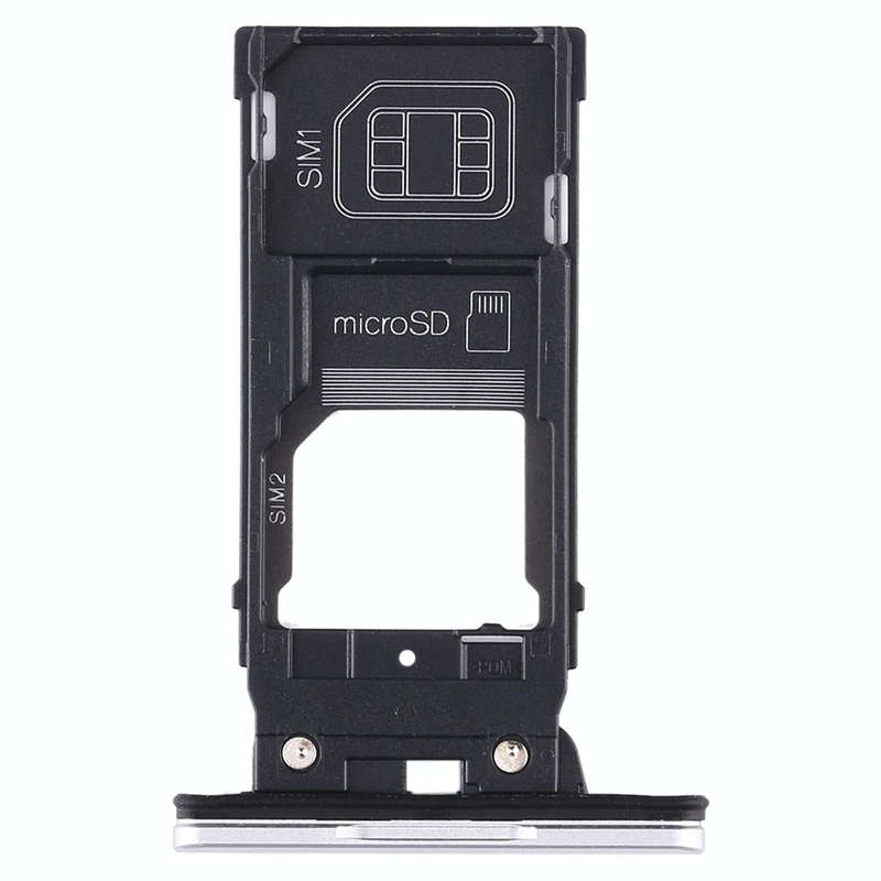 SIM Card Tray + SIM Card Tray + Micro SD Card Tray for Sony Xperia XZ2(Silver)