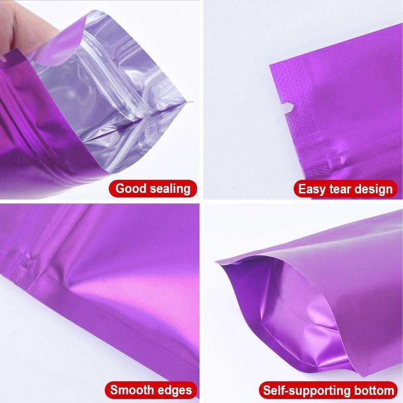 100 PCS/Set Matte Aluminum Foil Snack Stand-up Pouch, Size:14x20+4cm(Gold)