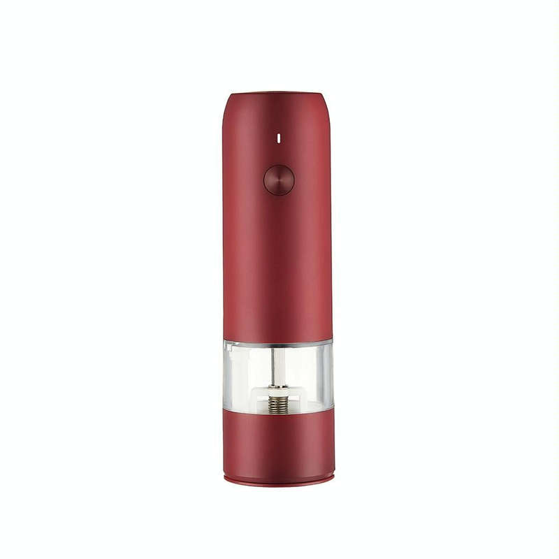BY800 Electric Black Pepper Grinder Charge-Type Pepper Sea Salt Seasoning Grinder(Agate Red)