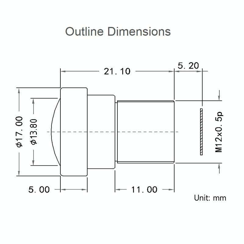 Waveshare WS0202505 For Raspberry Pi M12 Camera Lens ,5MP, 25mm Focal Length,Large Aperture,24054