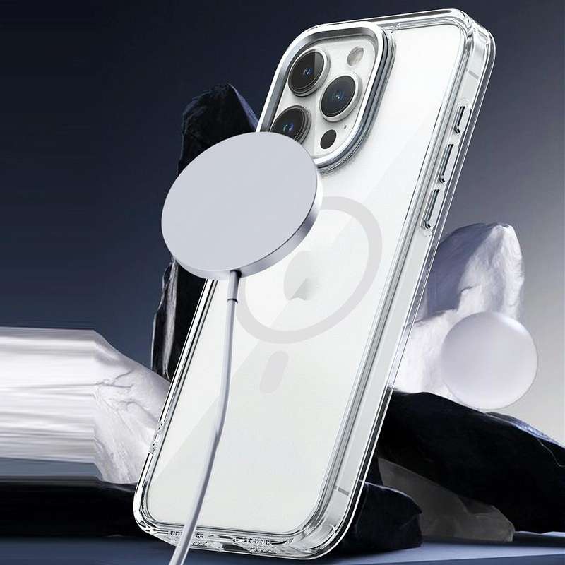 For iPhone XS Max MagSafe Magnetic Clear Phone Case(Purple)