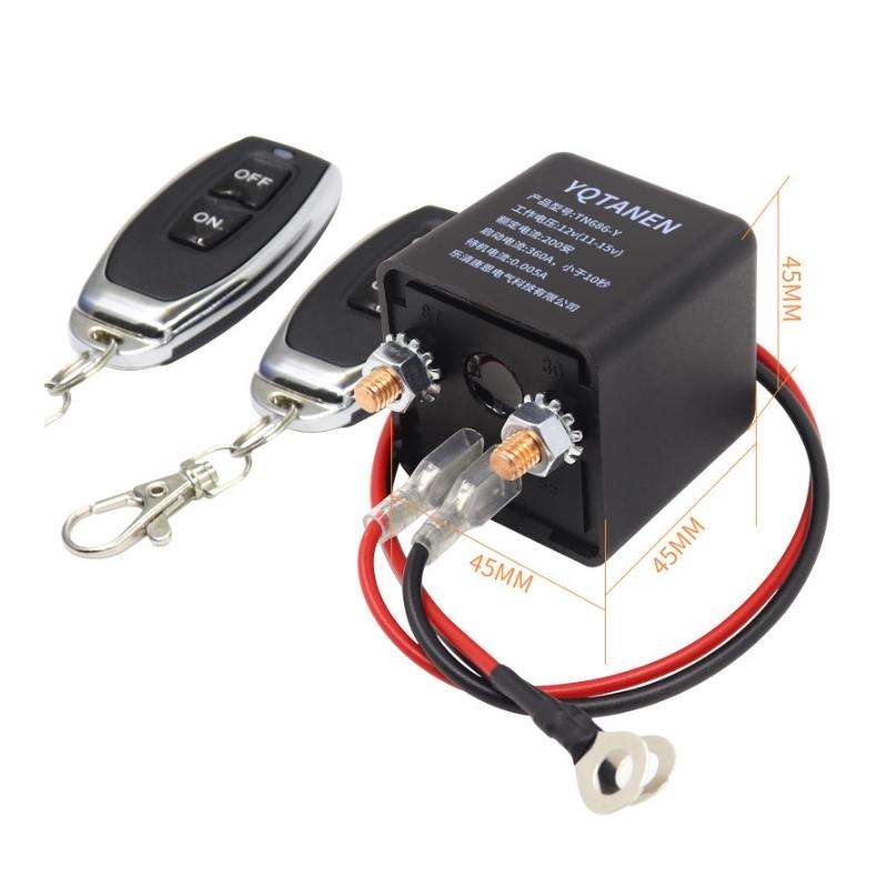 YQTANEN Car Battery Leakage Protection Remote Control Power Off Relay, Voltage: 24V 120A