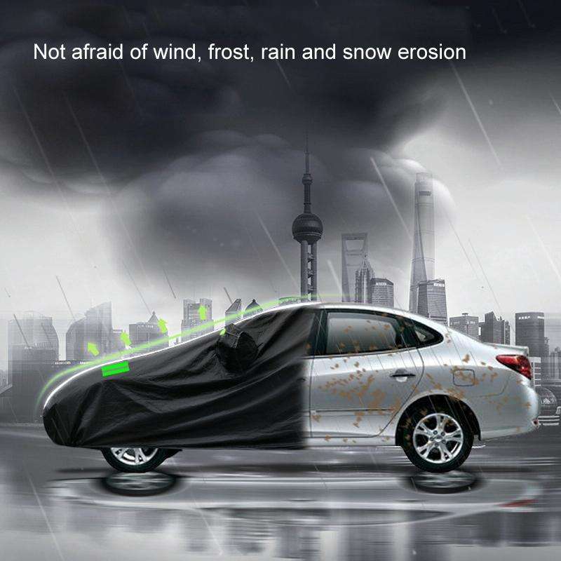 190T Silver Coated Cloth Car Rain Sun Protection Car Cover with Reflective Strip, Size: Y-L