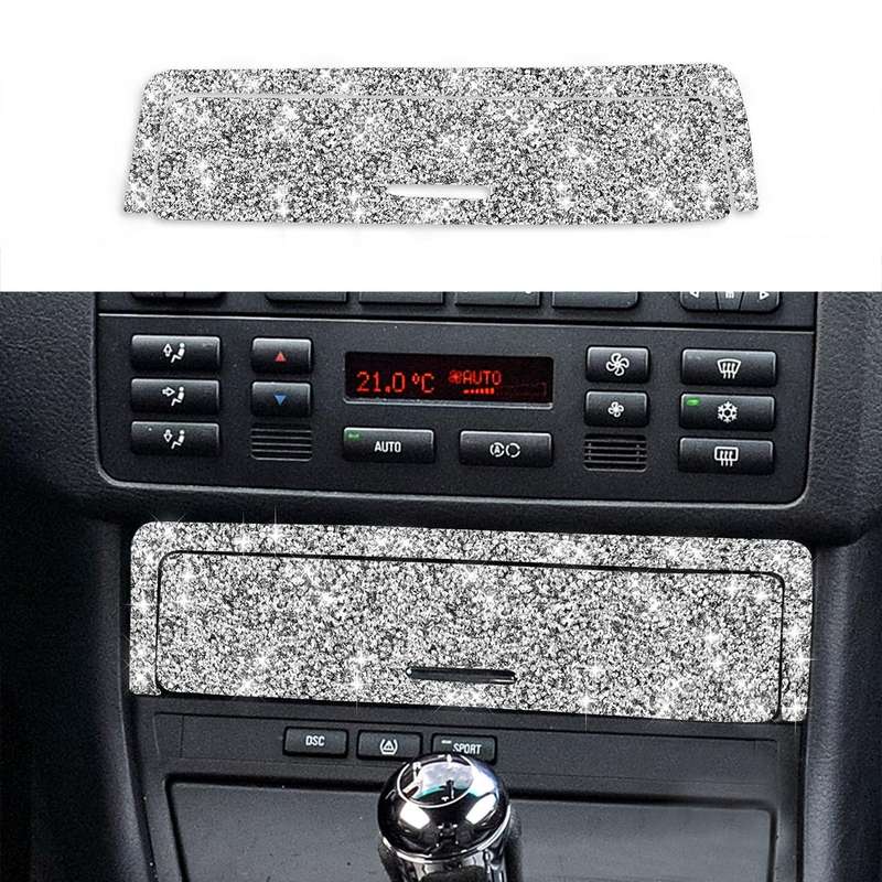 For BMW Series 3 E46 1998-2005 Car Gear Button Frame Diamond Decoration Sticker, Left Drive