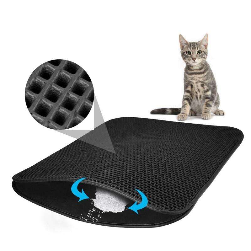 Waterproof Pet Cat Litter Mat EVA Double Layer Cat Litter Trapping Pets Mat Pad Bottom Non-slip P...