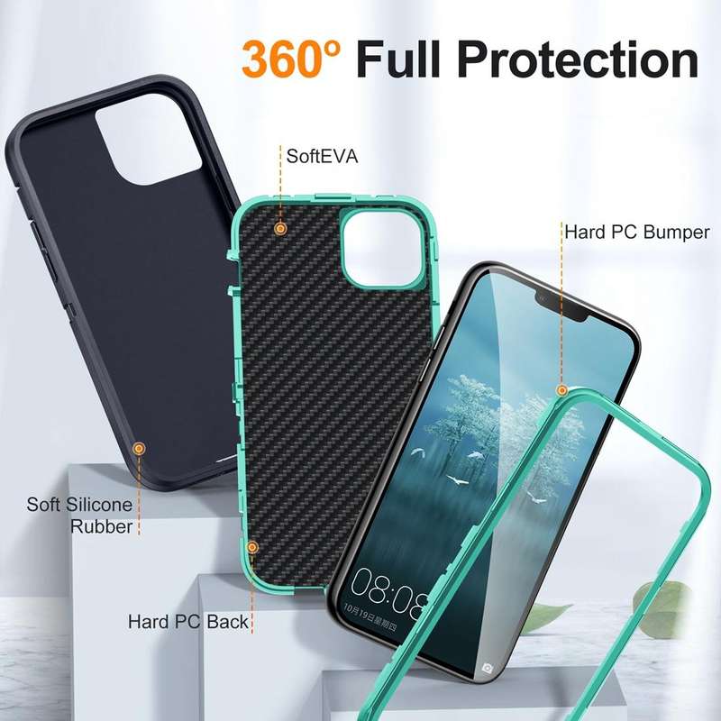 For iPhone 15 Life Waterproof Rugged Phone Case(Dark Blue + Light Blue)