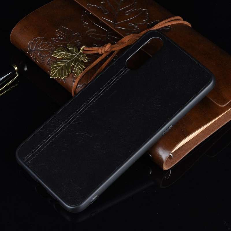 For Vivo S1/iQOO Neo/Y7s Shockproof Sewing Cow Pattern Skin PC + PU + TPU Case(Black)