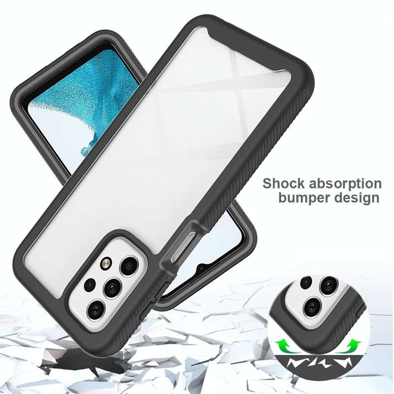 For Samsung Galaxy A23 4G Starry Sky Solid Color Series Shockproof PC + TPU Phone Case(Frosted Pink)
