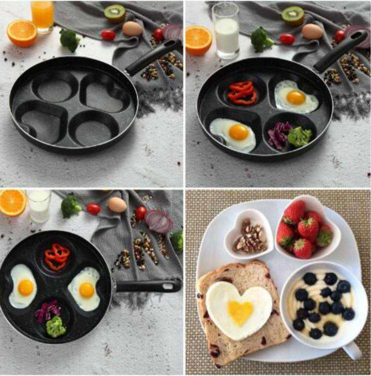 Multifunction Nonstick Frying Pan Aluminium Alloy 4 Units Cookware Fry Egg Pan Pancake Steak Pan ...