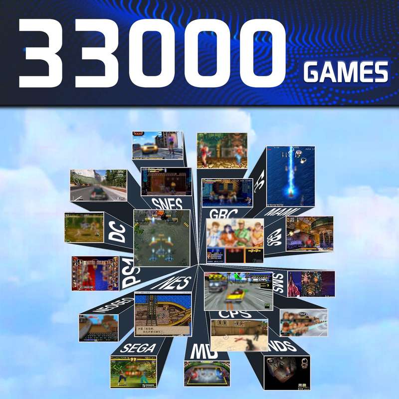 Arcade Box 64G Wireless Video Game Machine Box 4K HD Display For PS1/PSP/N64/DC, UK Plug