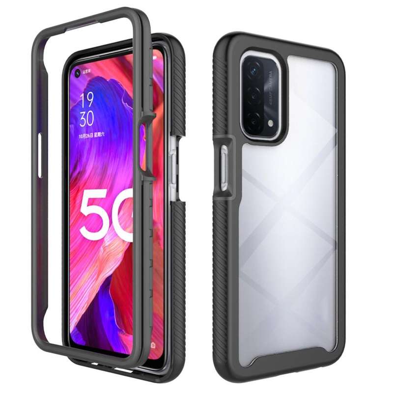 For OPPO A54 5G / A74 5G Starry Sky Solid Color Series Shockproof PC + TPU Case(Black)