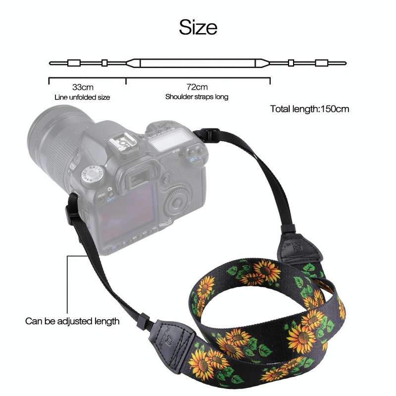 PULUZ Retro Ethnic Style Multi-color Series Sunflower Shoulder Neck Strap Camera Strap for SLR / ...