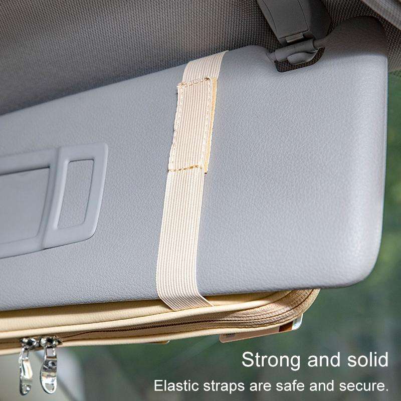 Universal Car Multi-functional Sun Visor Card Clip Bags Glasses Bill Clip Holder (Brown)