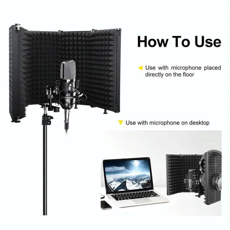 XTUGA P73 Foldable Recording Microphone Isolation Shield