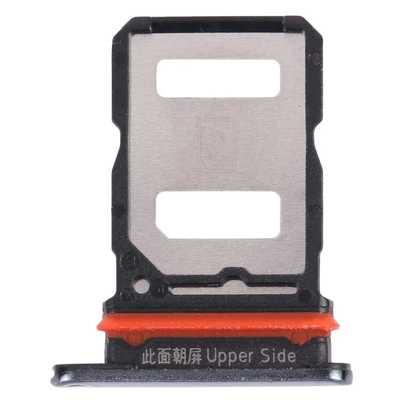 For vivo V21 / V21 5G V2066 V2108 V2050 SIM Card Tray + SIM Card Tray / Micro SD Card Tray (Black)