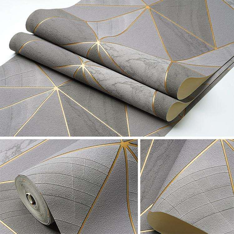 Home Geometric Wallpaper Deerskin Velvet Non-self-adhesive Thickened Wallpaper, Size:53x1000cm(Da...