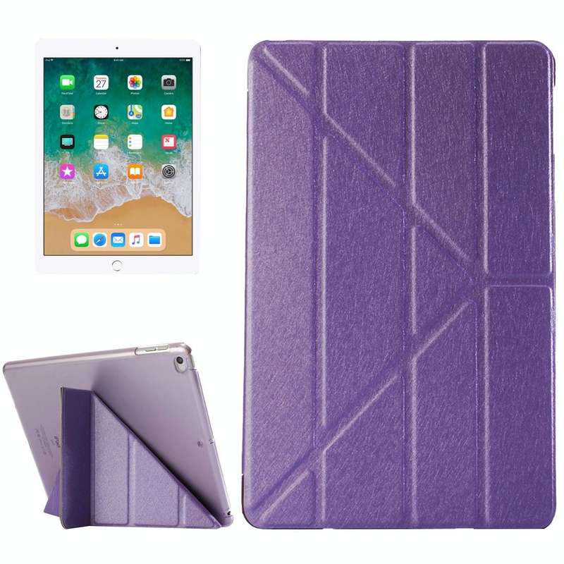 For iPad 9.7 (2018) & iPad 9.7 (2017) & iPad Air Silk Texture Horizontal Deformation Flip Leather...