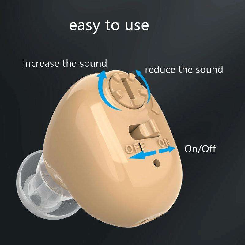 Elderly Sound Amplifier Portable Ear Canal Rechargeable Hearing Aid, Specification: EU Plug(Skin ...