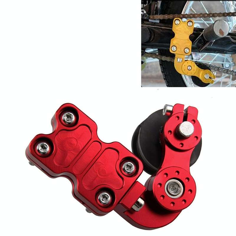 HC154 Motorcycle Modified Accessories Universal Aluminum Alloy Chain Adjuster(Red)