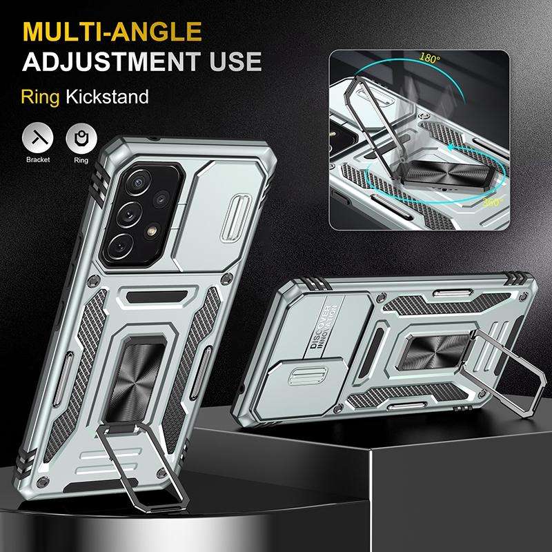 For Samsung Galaxy A53 5G Armor PC + TPU Camera Shield Phone Case(Grey)