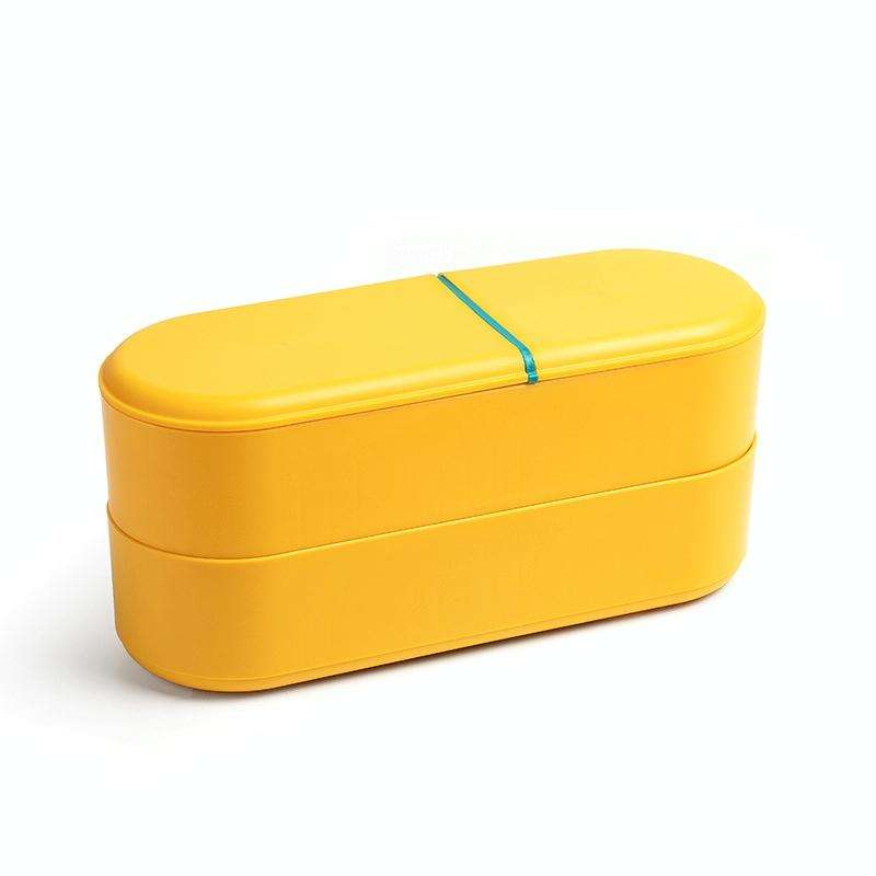 Household Battery Storage Box Data Cable Charger Storage Organizer Box, Color: Yellow 3 Layer