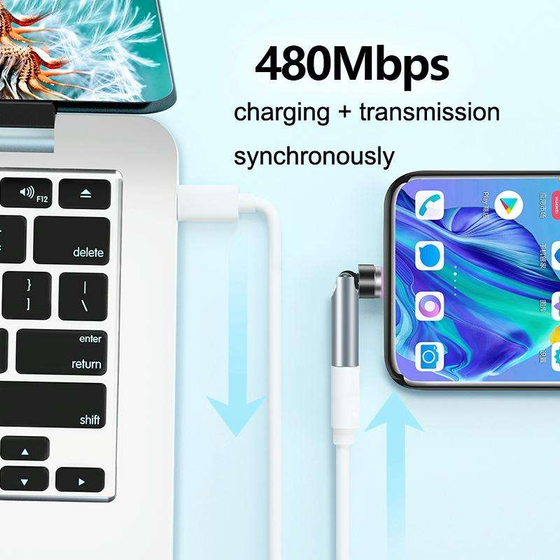TC57 7Pin Fast Charge Transmission Data Cable Type-C / USB-C Converter Without Magnetic Head(Silver)