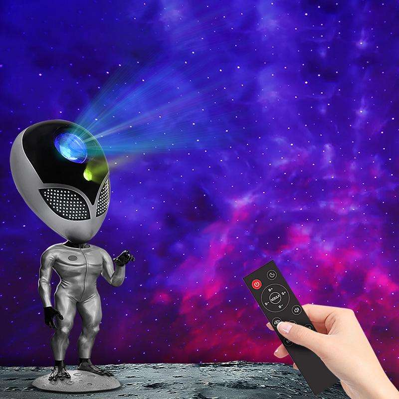 YHD001 Alien Star Projection Light Atmosphere Night Light(Silver Black)