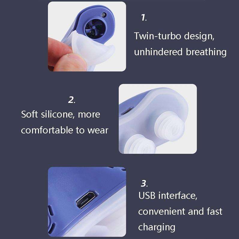 QC-002 Portable Chargeable Electric Anti-Snoring Device(Coral Blue)
