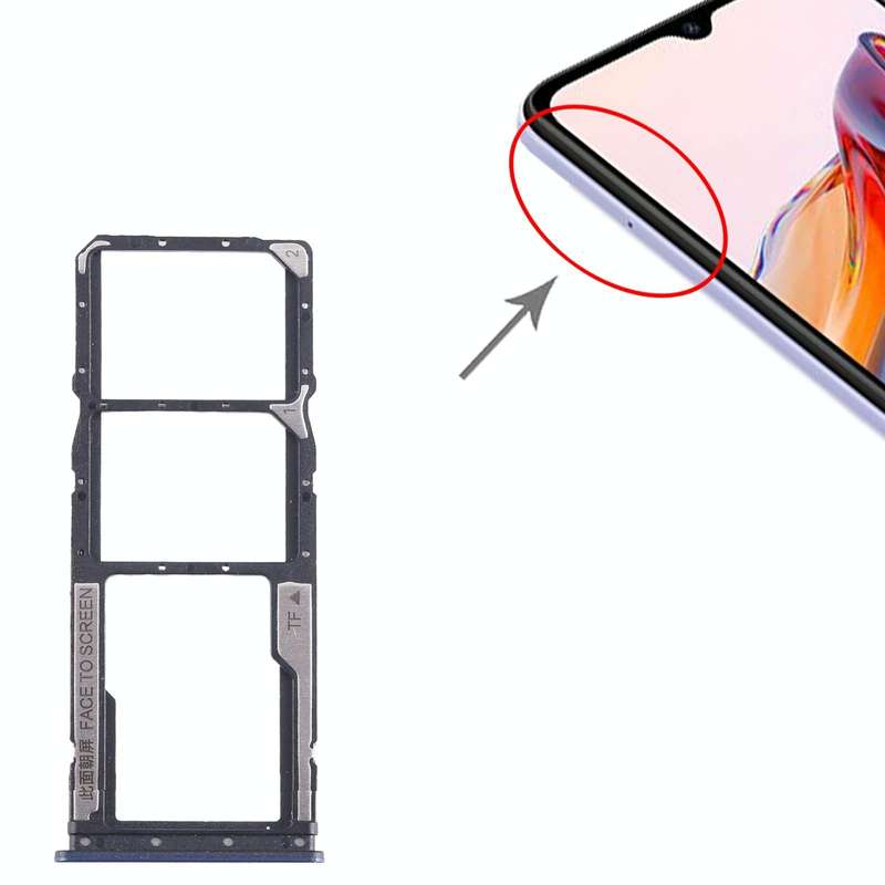 For Xiaomi Redmi 12C SIM Card Tray + SIM Card Tray + Micro SD Card Tray (Blue)