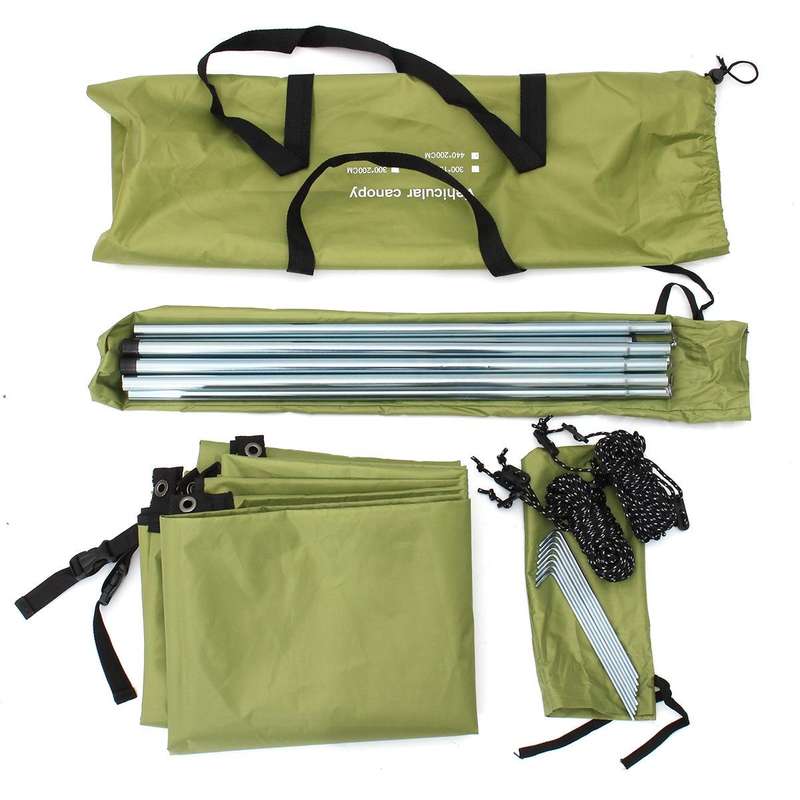 Outdoor Picnic Camping Tent On The Side Of The Car Rain-proof Sunshade Canopy 200x440cm(Blue)