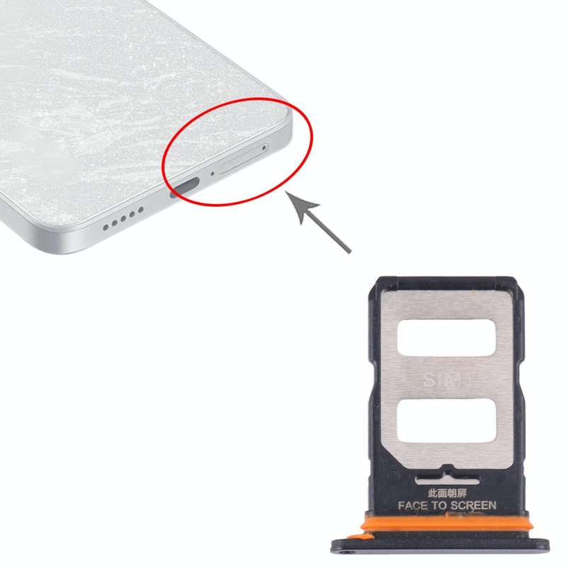 For Xiaomi Redmi Note 13 Pro+ SIM Card Tray + SIM Card Tray (Black)