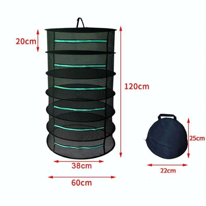 Hanging Herbal Drying Net Foldable Drying Rack Closed Zipper Plant Drying Net, Specification: 60c...
