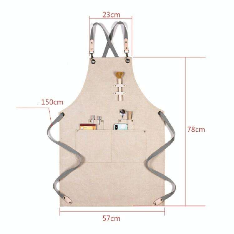 Barbecue Cooking Bartender Antifouling Thick Canvas Apron(Orange A)